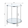 Pemberly Row Two Tier Round Gold Metal End Table With Clear Glass