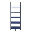 Pemberly Row Contemporary Bookshelf Ladder in Blue Wood Finish