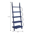 Pemberly Row Contemporary Bookshelf Ladder in Blue Wood Finish