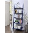 Pemberly Row Contemporary Bookshelf Ladder in Blue Wood Finish
