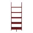 Pemberly Row Contemporary Bookshelf Ladder in Red Wood Finish
