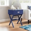 Pemberly Row Modern / Contemporary End Table in Blue Wood Finish