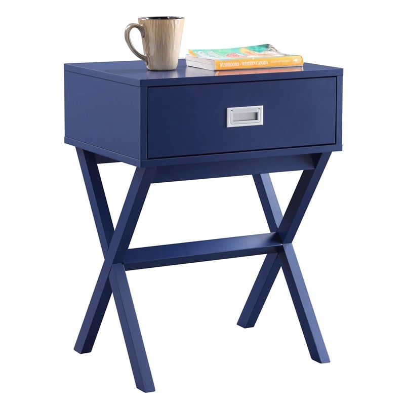 Pemberly Row Modern / Contemporary End Table in Blue Wood Finish
