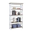 Pemberly Row Modern Driftwood 5 Tier Bookcase in White Wood Finish