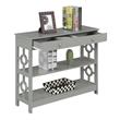 Pemberly Row Modern Ring 1 Drawer Console Table in Gray Wood