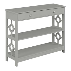 Pemberly Row Modern Ring 1 Drawer Console Table in Gray Wood