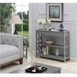 Pemberly Row Modern Ring 1 Drawer Console Table in Gray Wood