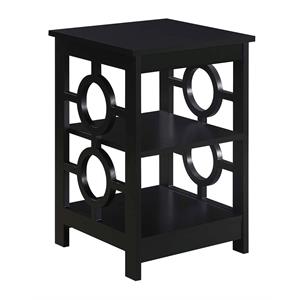 Pemberly Row Contemporary Ring End Table in Black Wood Finish