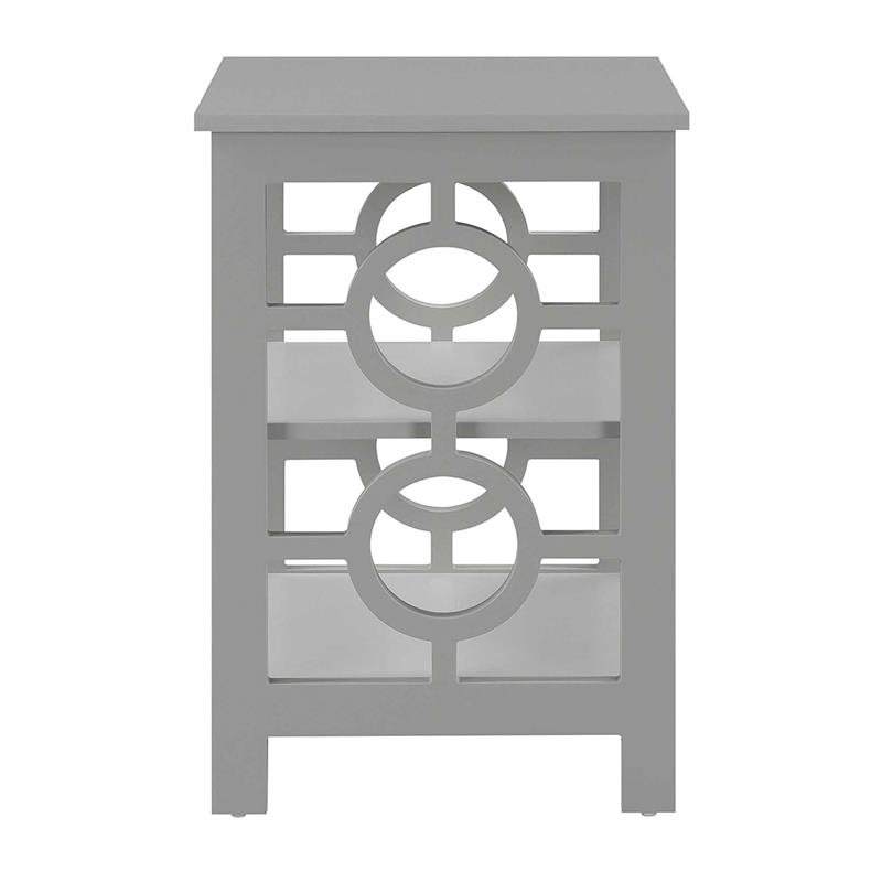 Pemberly Row Contemporary Ring End Table in Gray Wood Finish