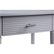Pemberly Row End Table in Gray Wood Finish with Drawer and Shelf