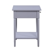 Pemberly Row End Table in Gray Wood Finish with Drawer and Shelf