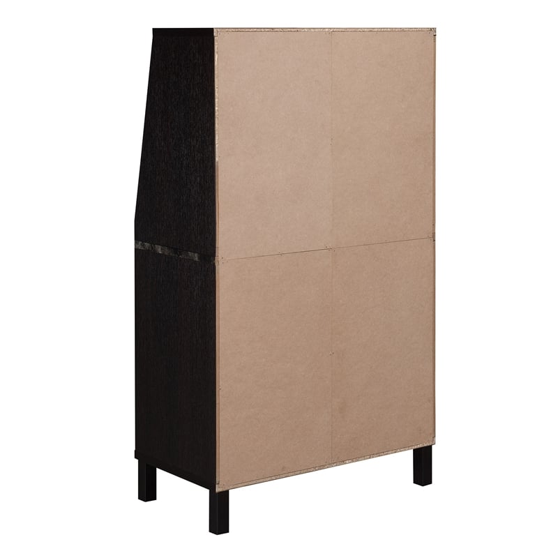 Pemberly Row Modern Wine Storage Bar in Espresso Wood Finish