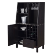 Pemberly Row Modern Wine Storage Bar in Espresso Wood Finish