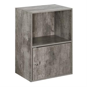 Pemberly Row Storage 1 Door Cabinet in Gray Faux Birch Wood Finish