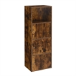 Pemberly Row Storage 3 Door Cabinet in White Faux Marble Wood Finish