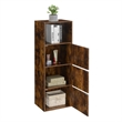 Pemberly Row Storage 3 Door Cabinet in White Faux Marble Wood Finish