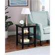 Pemberly Row Modern Square End 3 Tier Table in Black Wood Finish