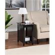 Pemberly Row End Table with Charging Station in Black Wood Finish