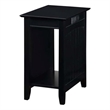 Pemberly Row End Table with Charging Station in Black Wood Finish