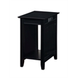 Pemberly Row End Table with Charging Station in Black Wood Finish