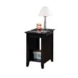 Pemberly Row End Table with Charging Station in Black Wood Finish