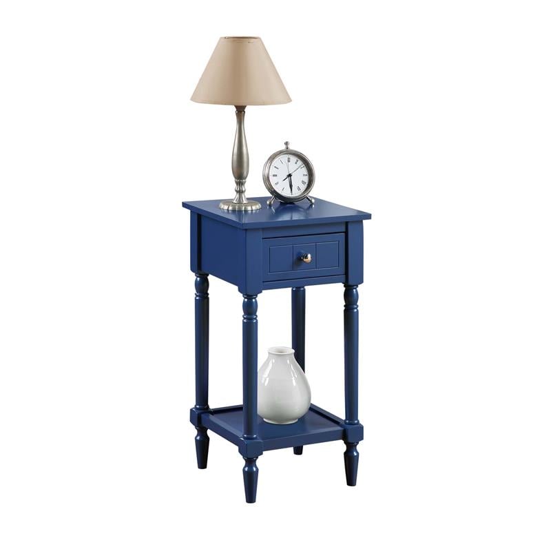 Pemberly Row Contemporary Square Accent Table in Blue Wood Finish