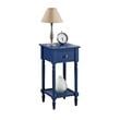 Pemberly Row Contemporary Square Accent Table in Blue Wood Finish