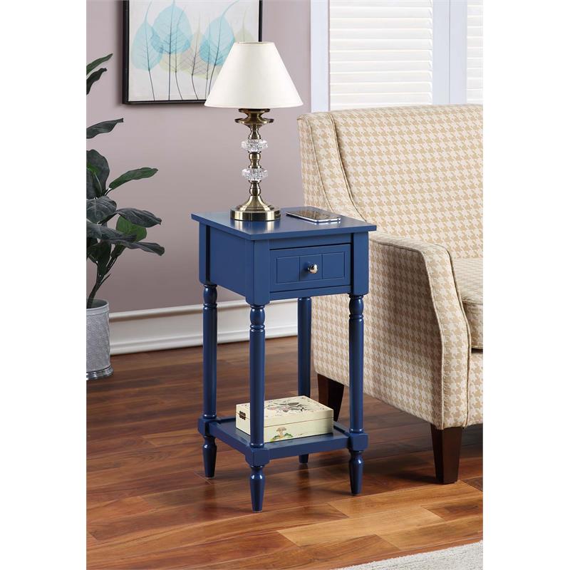 Pemberly Row Contemporary Square Accent Table in Blue Wood Finish