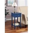 Pemberly Row Contemporary Square Accent Table in Blue Wood Finish