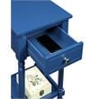 Pemberly Row Contemporary Square Accent Table in Blue Wood Finish