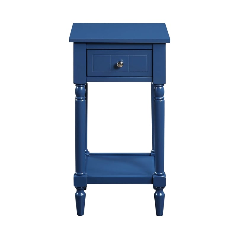 Pemberly Row Contemporary Square Accent Table in Blue Wood Finish
