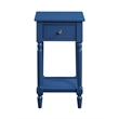 Pemberly Row Contemporary Square Accent Table in Blue Wood Finish