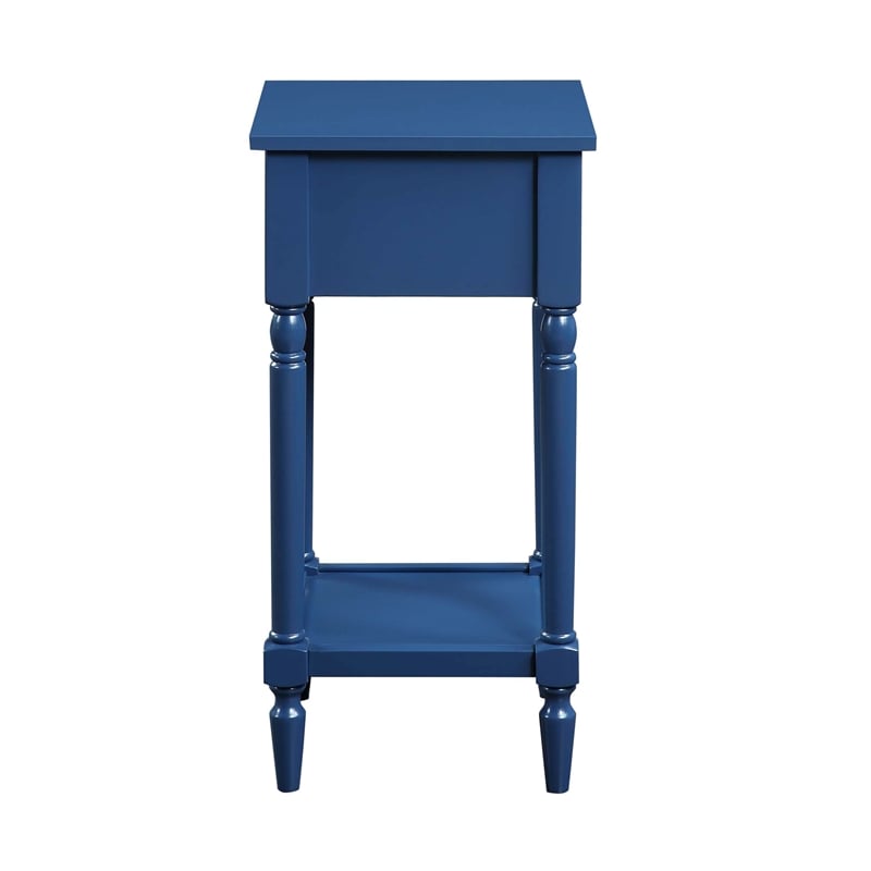 Pemberly Row Contemporary Square Accent Table in Blue Wood Finish