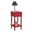 Pemberly Row Contemporary Square Accent Table in Red Wood Finish