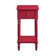 Pemberly Row Contemporary Square Accent Table in Red Wood Finish