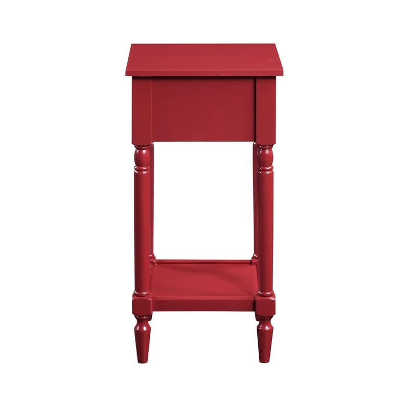 Pemberly Row Contemporary Square Accent Table in Red Wood Finish