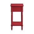 Pemberly Row Contemporary Square Accent Table in Red Wood Finish