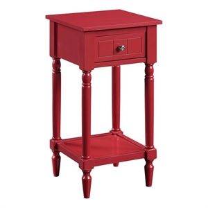Pemberly Row Contemporary Square Accent Table in Red Wood Finish