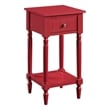 Pemberly Row Contemporary Square Accent Table in Red Wood Finish