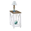 Pemberly Row Modern Chairside Table in White and Brown Wood Finish