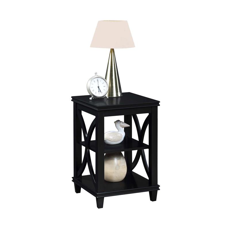 Pemberly Row Modern / Contemporary End Table in Black Wood Finish