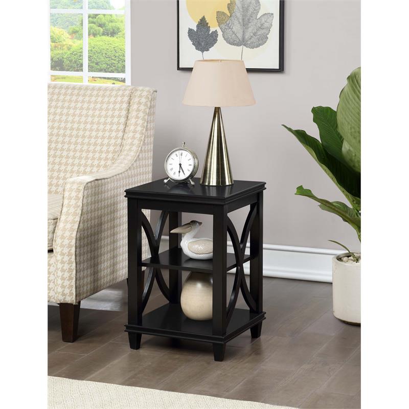 Pemberly Row Modern / Contemporary End Table in Black Wood Finish