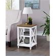 Pemberly Row Modern End Table in White and Brown Wood Finish