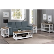 Pemberly Row Modern End Table in White and Brown Wood Finish