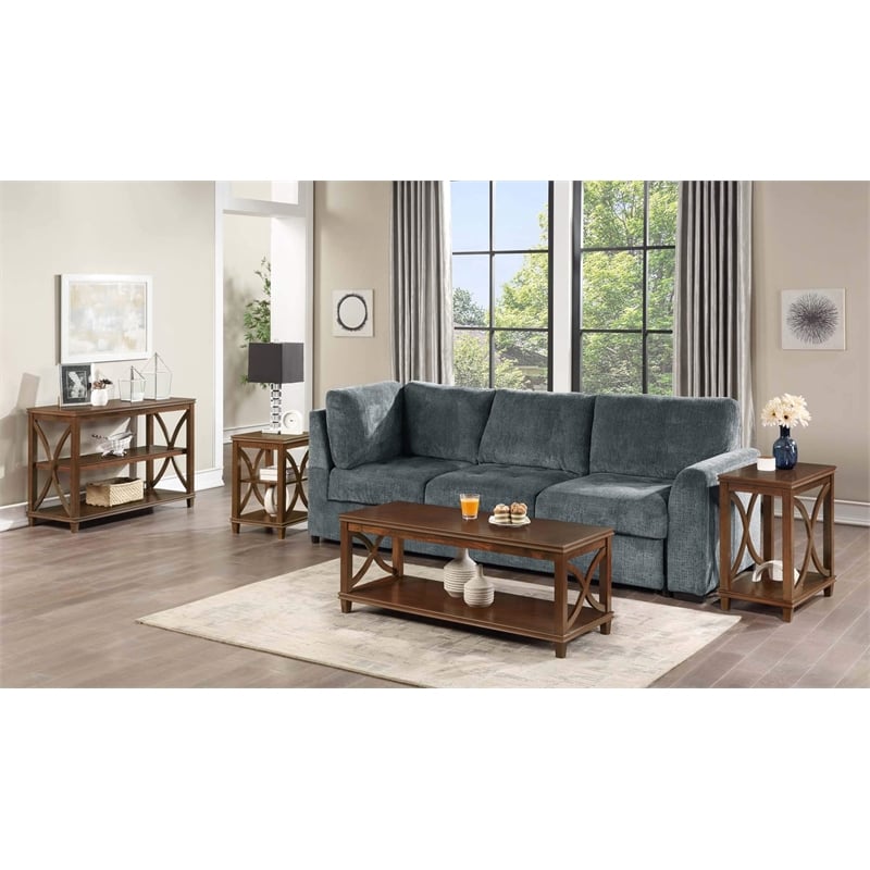 Pemberly Row Modern / Contemporary End Table in Espresso Wood Finish
