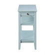 Pemberly Row Three Tier End Table With Drawer in Blue Wood Finish