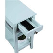 Pemberly Row Three Tier End Table With Drawer in Blue Wood Finish