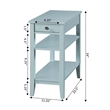 Pemberly Row Three Tier End Table With Drawer in Blue Wood Finish