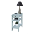 Pemberly Row Three Tier End Table With Drawer in Blue Wood Finish