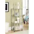 Pemberly Row Contemporary Classic Black Glass Four-Tier Tower